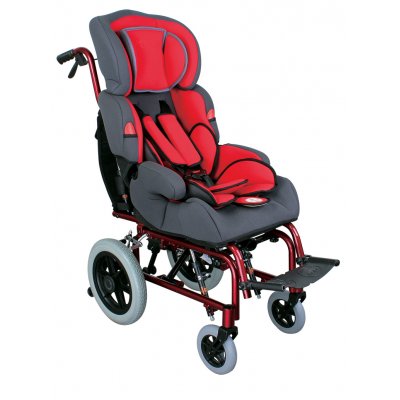 Αναπηρικό αμαξίδιο παιδικό αλουμινίου. Δυνατότητα ρύθμισης κλίσης της πλάτης & της βάσης.